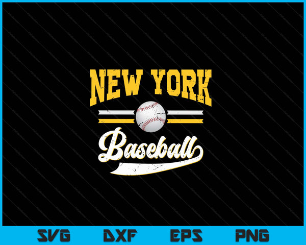 Retro Game Day Vintage New York Baseball SVG PNG Digital Cutting Files