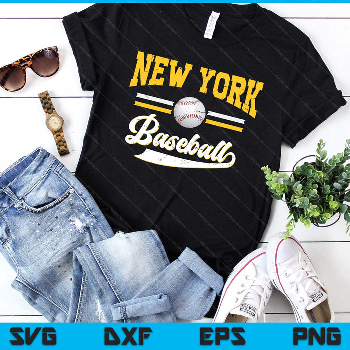 Retro Game Day Vintage New York Baseball SVG PNG Digital Cutting Files