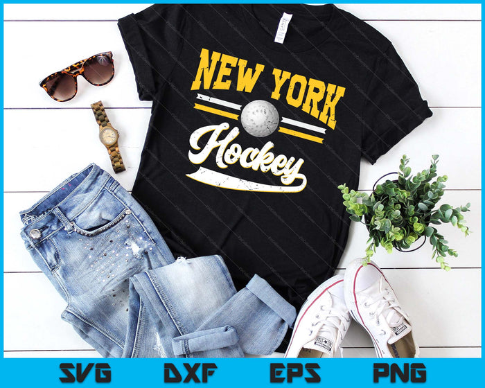 Retro Game Day Vintage New York Hockey SVG PNG Digital Cutting Files