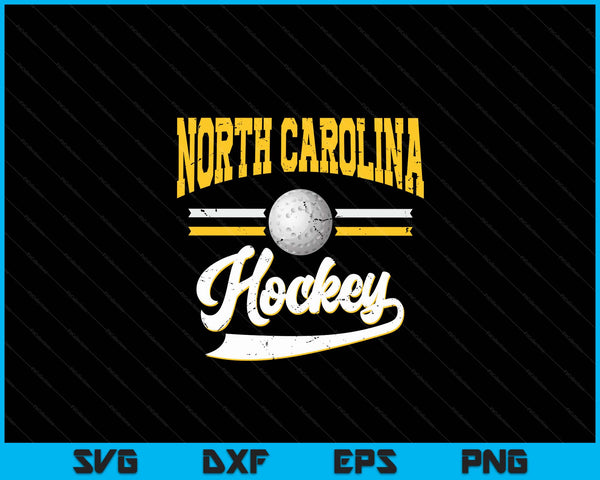 Retro Game Day Vintage North Carolina Hockey SVG PNG Digital Cutting Files