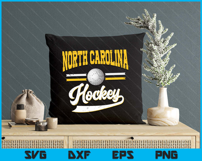 Retro Game Day Vintage North Carolina Hockey SVG PNG Digital Cutting Files