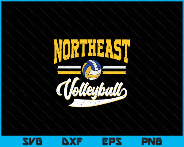 Retro Game Day Vintage Northeast Volleyball SVG PNG Digital Cutting Files