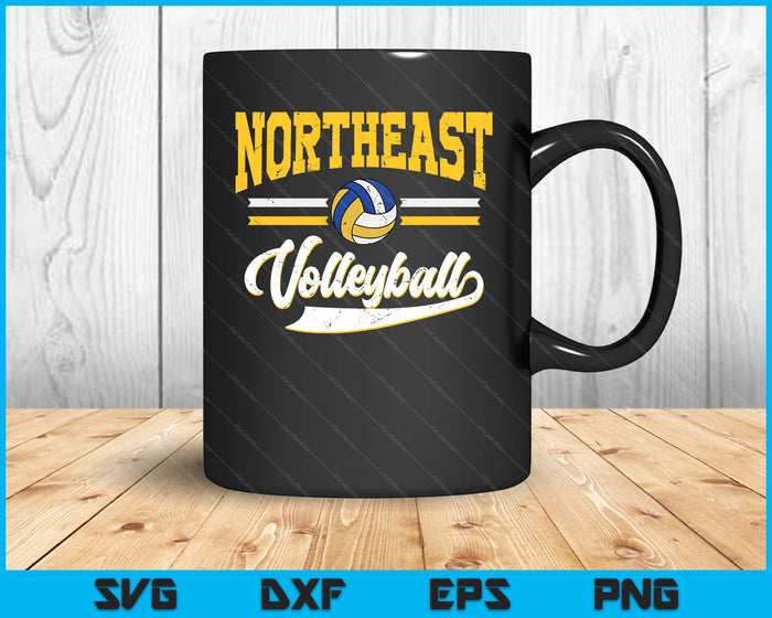 Retro Game Day Vintage Northeast Volleyball SVG PNG Digital Cutting Files