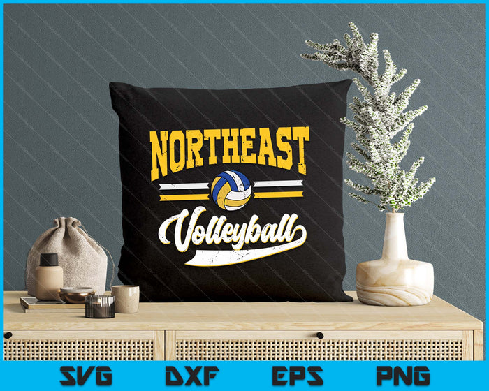 Retro Game Day Vintage Northeast Volleyball SVG PNG Digital Cutting Files