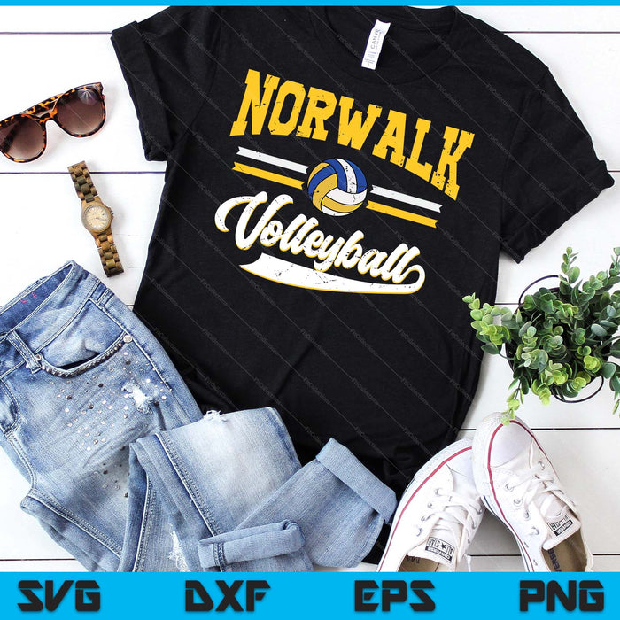 Retro Game Day Vintage Norwalk Volleyball SVG PNG Digital Cutting Files