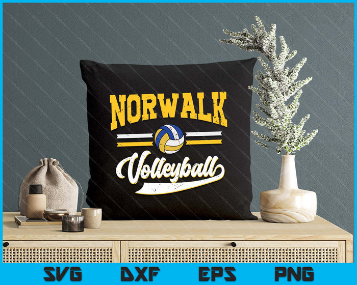 Retro Game Day Vintage Norwalk Volleyball SVG PNG Digital Cutting Files