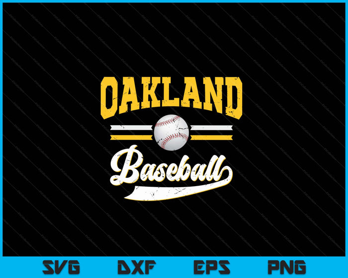 Retro Game Day Vintage Oakland Baseball SVG PNG Digital Cutting Files