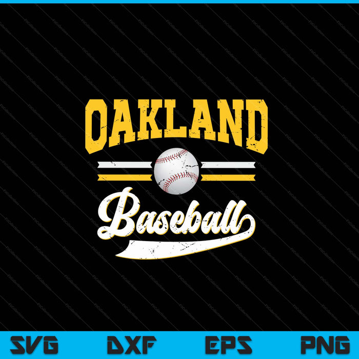 Retro game day vintage Oakland baseball SVG PNG cut file for Cricut