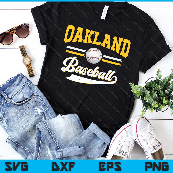 Retro Game Day Vintage Oakland Baseball SVG PNG Digital Cutting Files