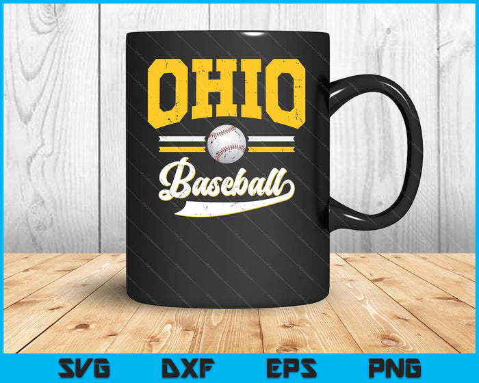 Retro Game Day Vintage Ohio Baseball SVG PNG Digital Cutting Files