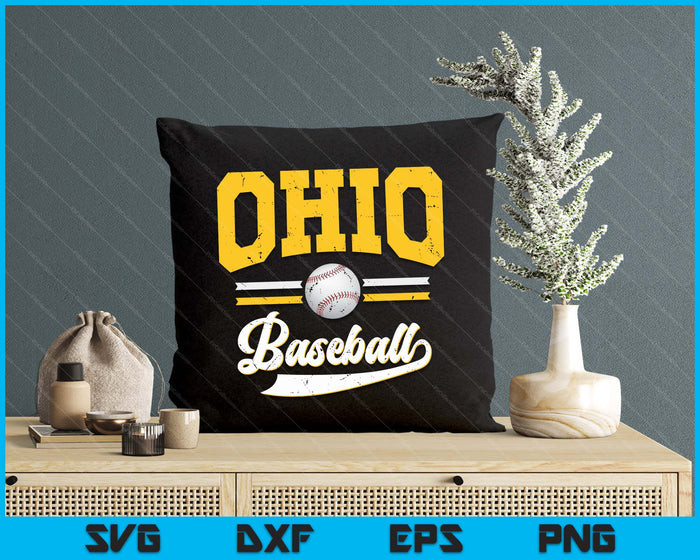 Retro Game Day Vintage Ohio Baseball SVG PNG Digital Cutting Files