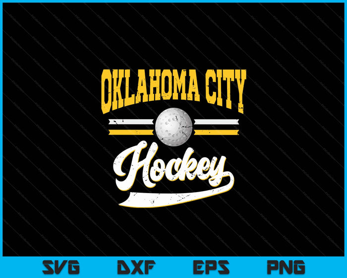 Retro Game Day Vintage Oklahoma City Hockey SVG PNG Digital Cutting Files