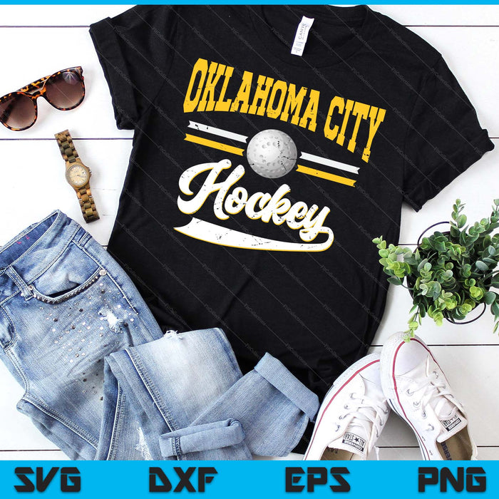 Retro Game Day Vintage Oklahoma City Hockey SVG PNG Digital Cutting Files