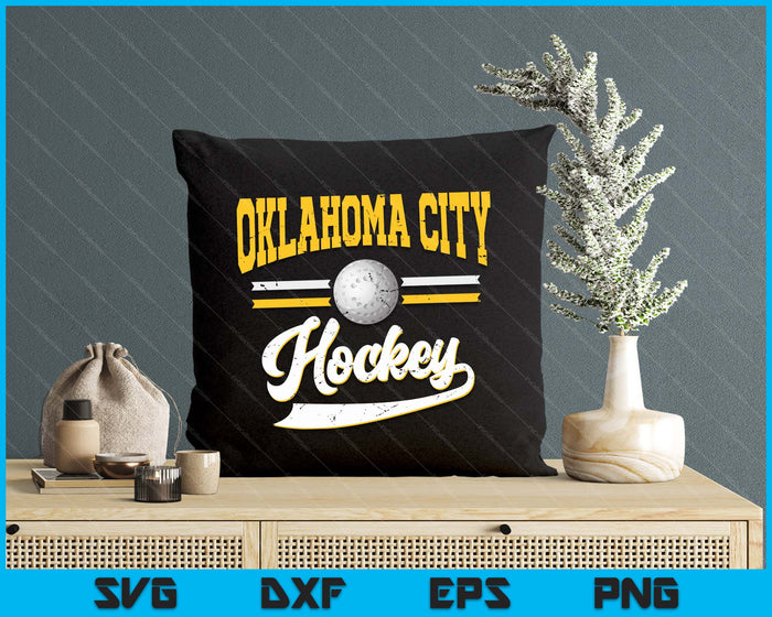 Retro Game Day Vintage Oklahoma City Hockey SVG PNG Digital Cutting Files