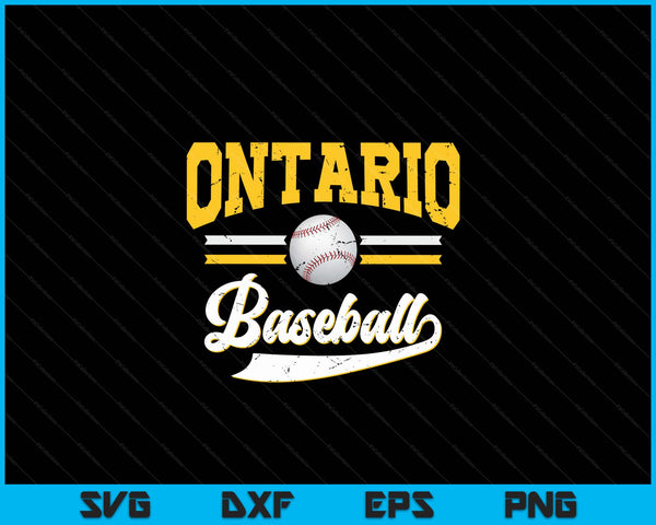 Retro Game Day Vintage Ontario Baseball SVG PNG Digital Cutting Files