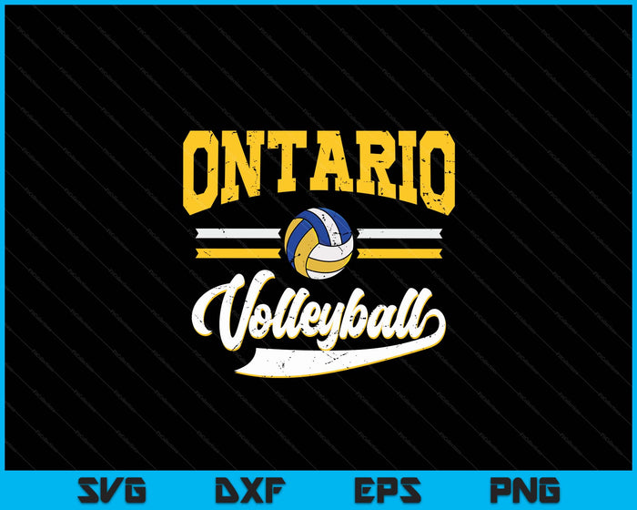 Retro Game Day Vintage Ontario Volleyball SVG PNG Digital Cutting File