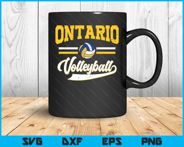 Retro Game Day Vintage Ontario Volleyball SVG PNG Digital Cutting File