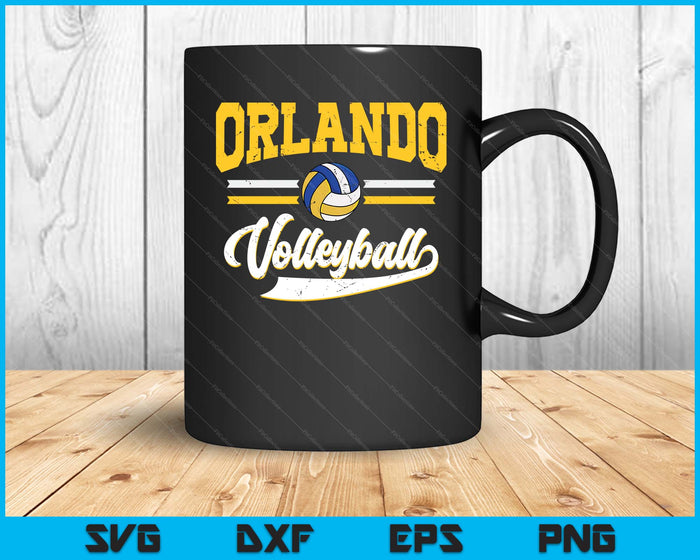 Retro Game Day Vintage Orlando Volleyball SVG PNG Digital Cutting Files