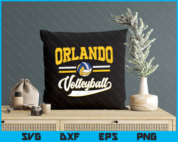 Retro Game Day Vintage Orlando Volleyball SVG PNG Digital Cutting Files