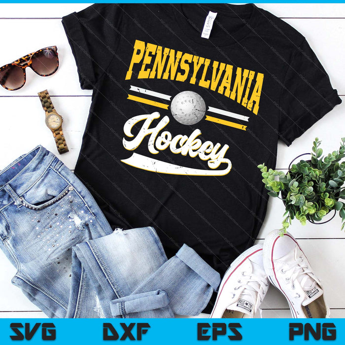 Retro Game Day Vintage Pennsylvania Hockey SVG PNG Digital Cutting Files