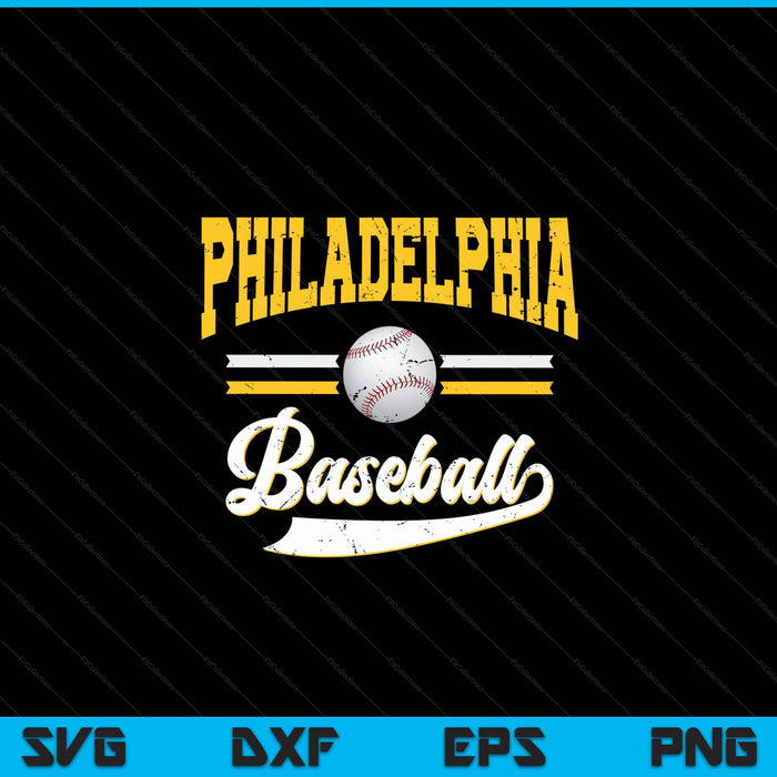 Retro game day vintage Philadelphia baseball SVG PNG cut file for Cricut