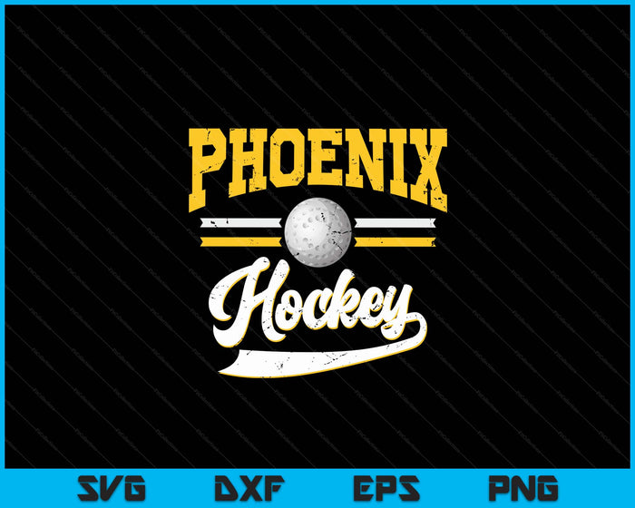 Retro Game Day Vintage Phoenix Hockey SVG PNG Digital Cutting Files