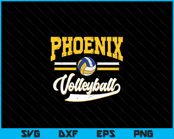 Retro Game Day Vintage Phoenix Volleyball SVG PNG Digital Cutting Files