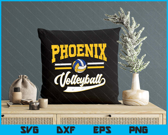 Retro Game Day Vintage Phoenix Volleyball SVG PNG Digital Cutting Files