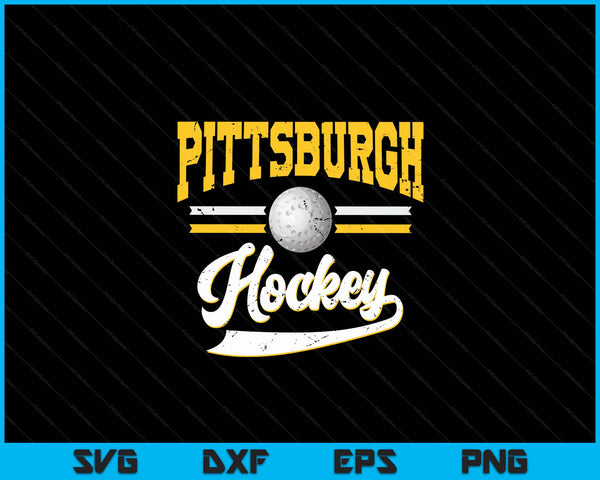 Retro Game Day Vintage Pittsburgh Hockey SVG PNG Digital Cutting Files