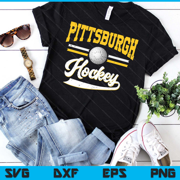 Retro Game Day Vintage Pittsburgh Hockey SVG PNG Digital Cutting Files