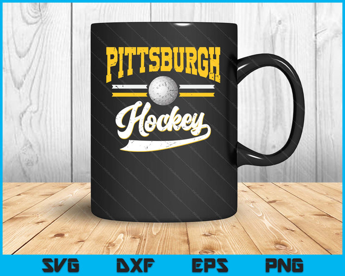 Retro Game Day Vintage Pittsburgh Hockey SVG PNG Digital Cutting Files