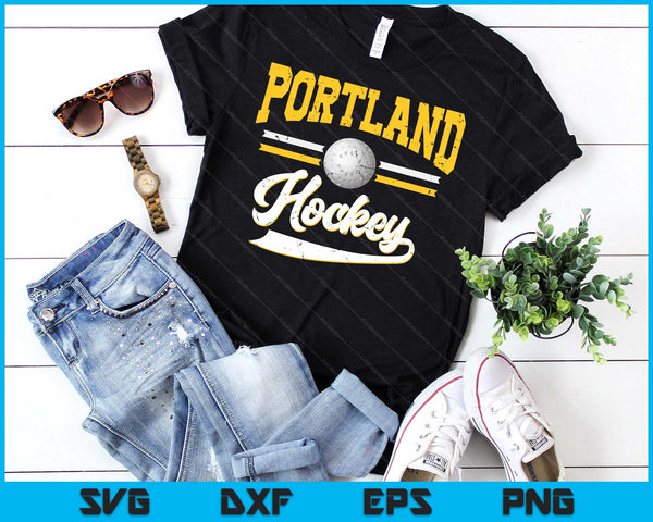Retro Game Day Vintage Portland Hockey SVG PNG Digital Cutting Files