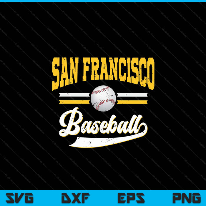 Retro game day vintage San Francisco baseball SVG PNG cut file for Cricut