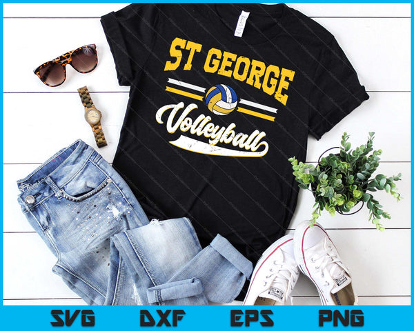 Retro Game Day Vintage St George Volleyball SVG PNG Digital Cutting Files