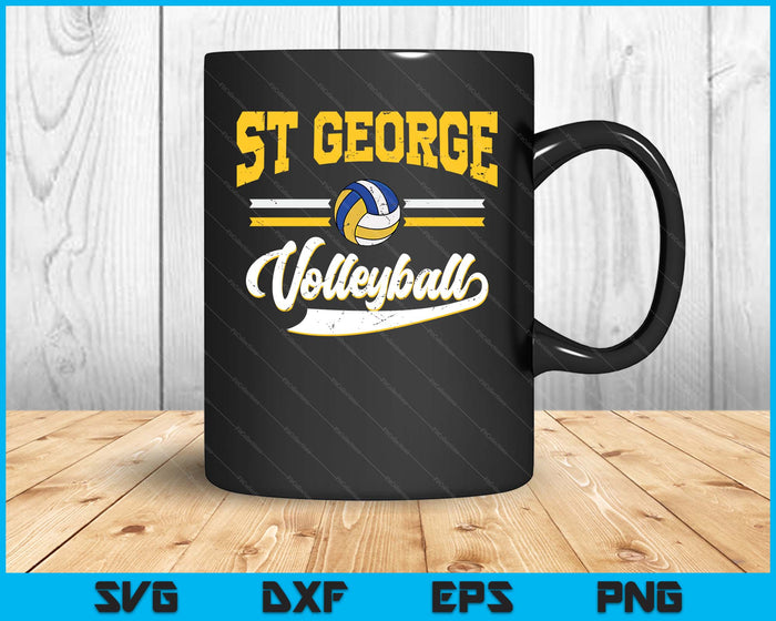 Retro Game Day Vintage St George Volleyball SVG PNG Digital Cutting Files