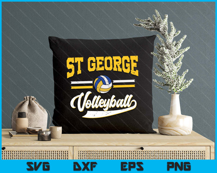 Retro Game Day Vintage St George Volleyball SVG PNG Digital Cutting Files