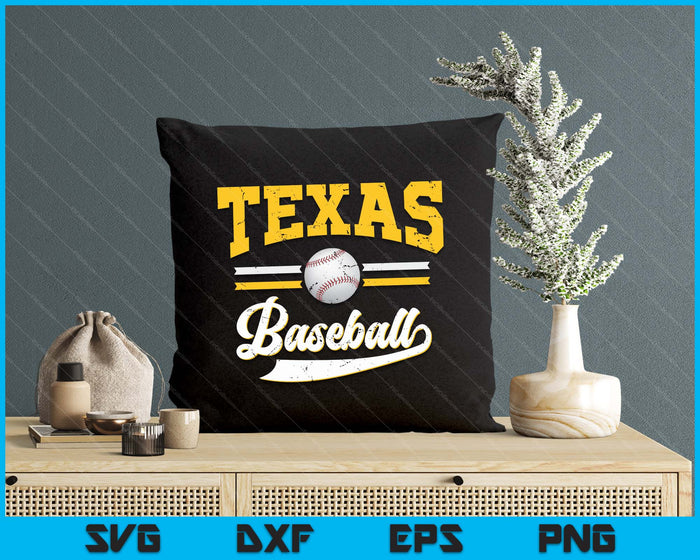 Retro Game Day Vintage Texas Baseball SVG PNG Digital Cutting Files