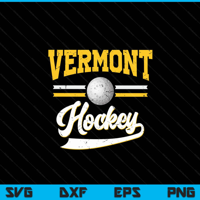 Retro game day vintage Vermont hockey SVG PNG cut file for Cricut