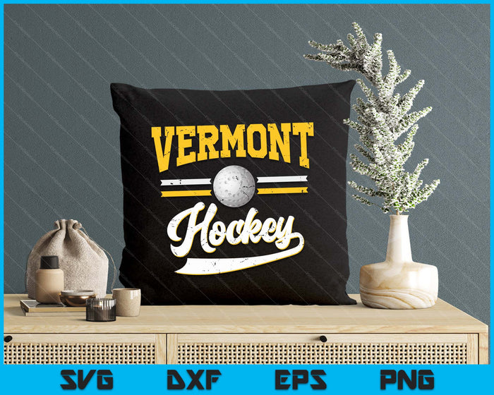 Retro Game Day Vintage Vermont Hockey SVG PNG Digital Cutting Files