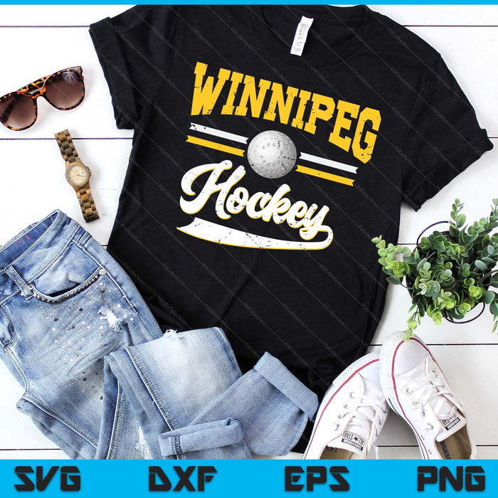 Retro Game Day Vintage Winnipeg Hockey SVG PNG Digital Cutting Files