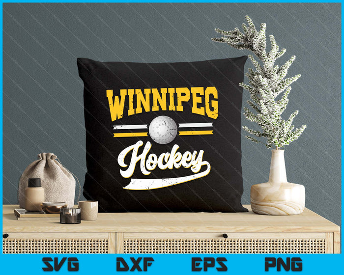 Retro Game Day Vintage Winnipeg Hockey SVG PNG Digital Cutting Files