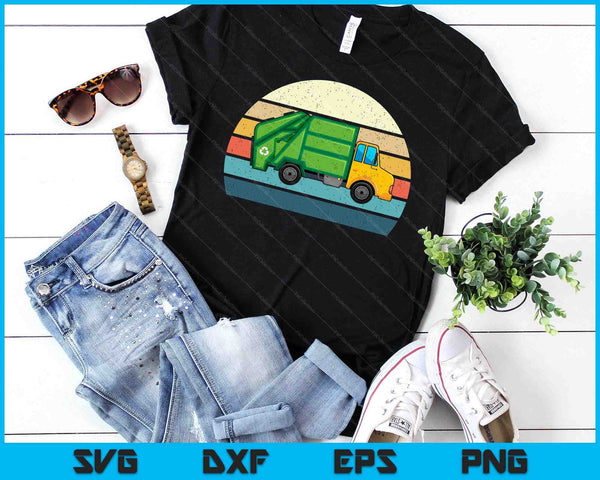 Retro Garbage Truck Dump Trash Collector Recycling Lover SVG PNG Digital Cutting Files