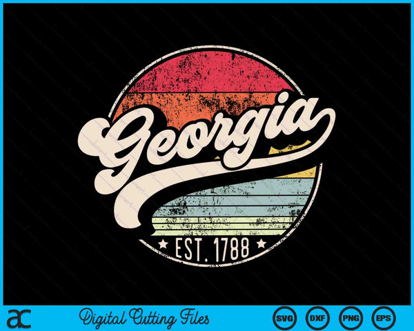 Georgia home state ga cool 70s style sunset SVG cut file