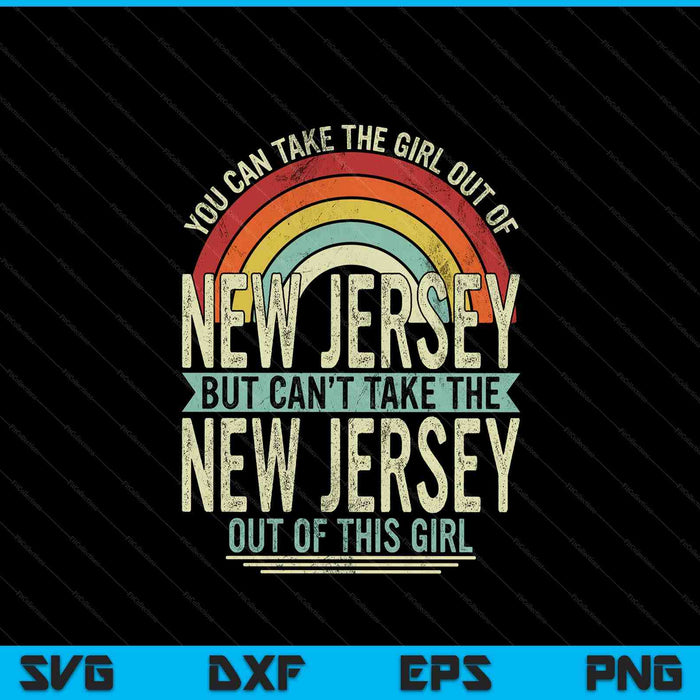 Retro Girl Out Of New Jersey Hometown Home New Jersey SVG PNG Digital Printable Files