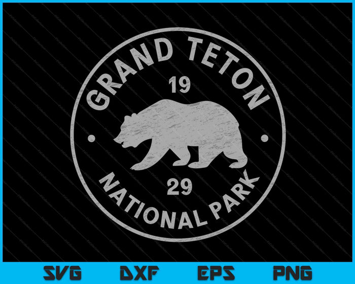Grand Teton National Park Wyoming Est 1929 Wandelen SVG PNG digitale snijbestanden