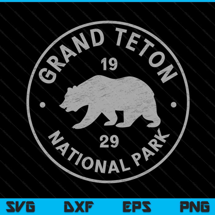Grand Teton National Park Wyoming Est 1929 Hiking SVG PNG Digital Cutting Files