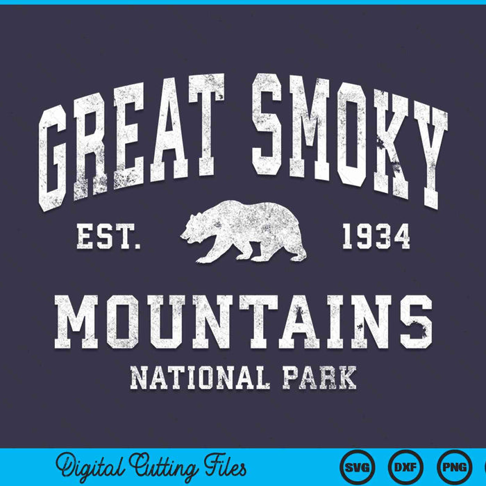 Retro Great Smoky Mountains National Park SVG PNG Digital Cutting File