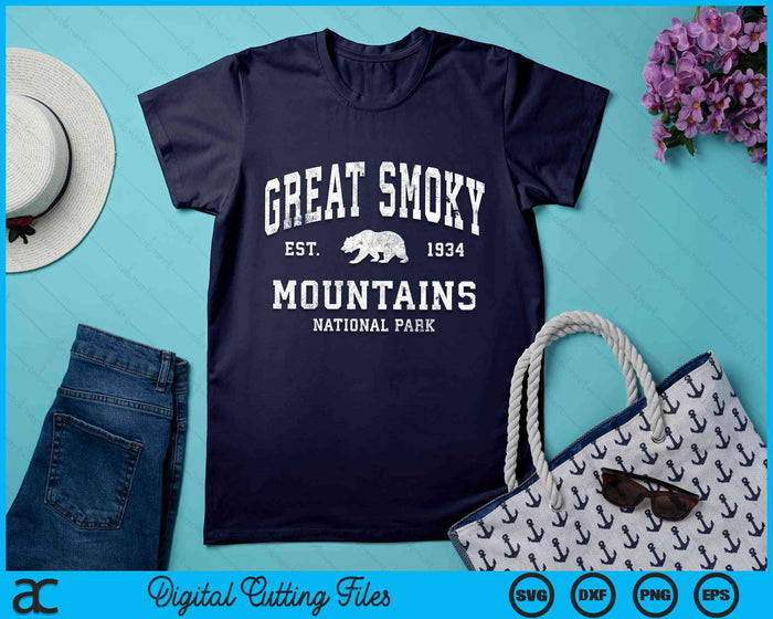 Retro Great Smoky Mountains National Park SVG PNG Digital Cutting File