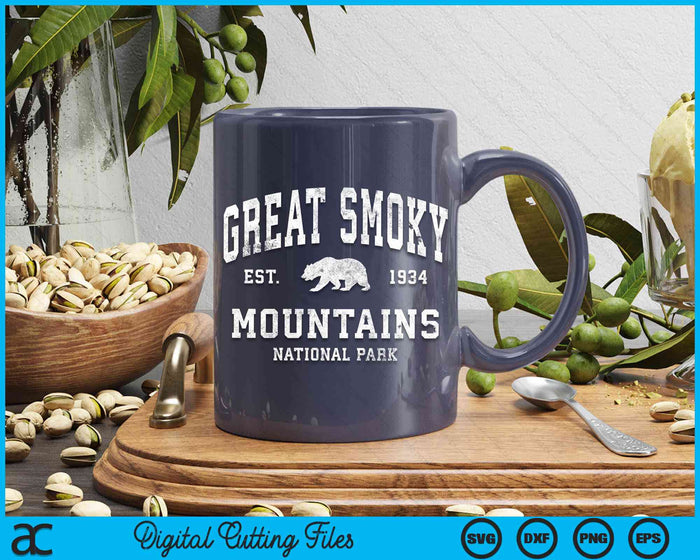 Retro Great Smoky Mountains National Park SVG PNG Digital Cutting File