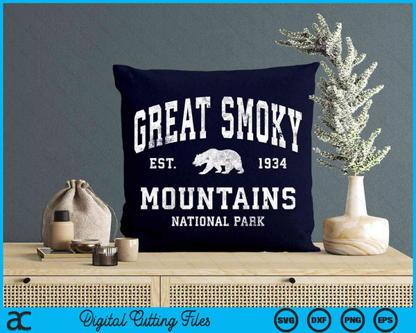 Retro Great Smoky Mountains National Park SVG PNG Digital Cutting File